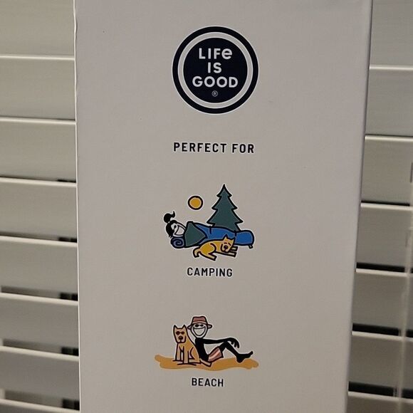 NEW LIFE IS GOOD STICKER TIEDYE PEACE STAINLESS STEEL WATER BOTTLE 40 OZ NWT - Picture 6 of 9